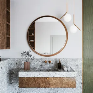 Wina Cermin Dinding Bulat Minimalis Kamar Mandi