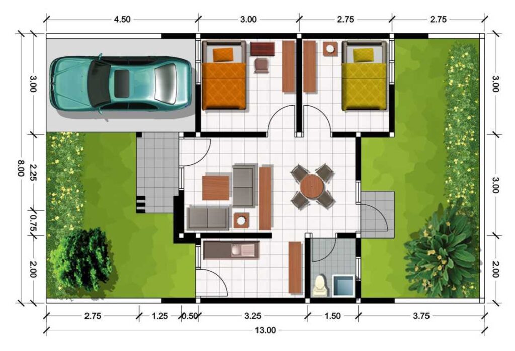 Denah Rumah Minimalis Type 36 Denah Rumah Minimalis Type 36