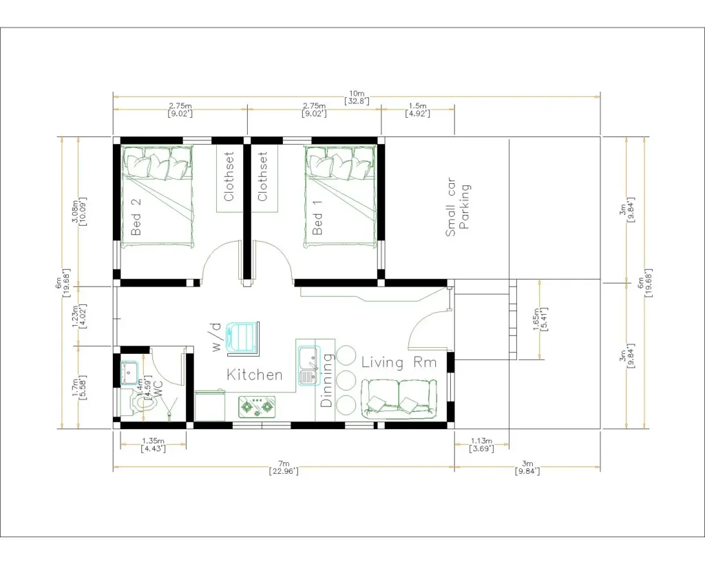 Denah Rumah Minimalis Ukuran 6×10 Denah Rumah Minimalis Ukuran 6×10