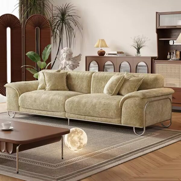 Lucca Sofa Retro Mewah 2 Seater Abu abu