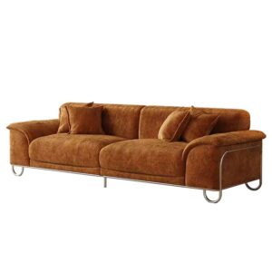 Lucca Sofa Retro Mewah 2 Seater Orange