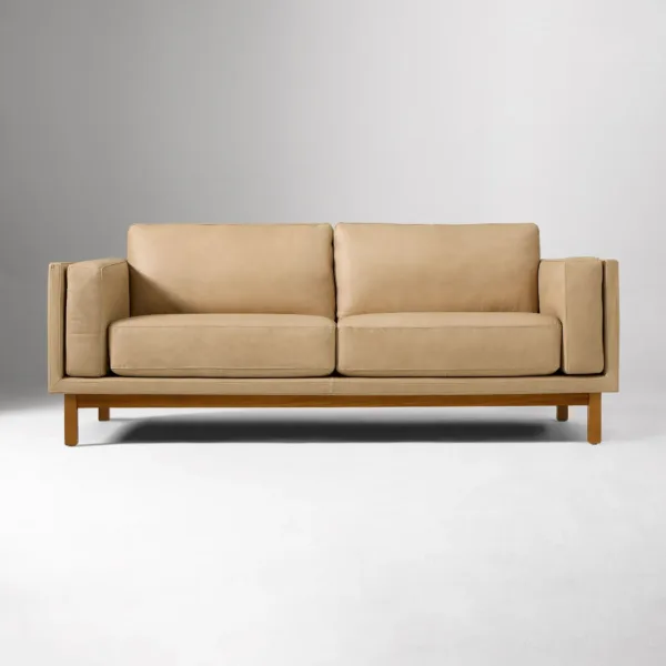 Macau Sofa Kulit 2 Seater Depan