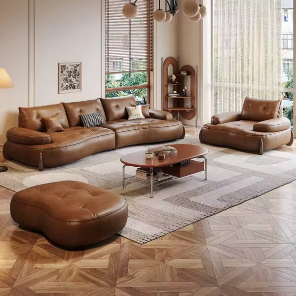Bella Sofa Set Kulit Ruang Tamu Meja