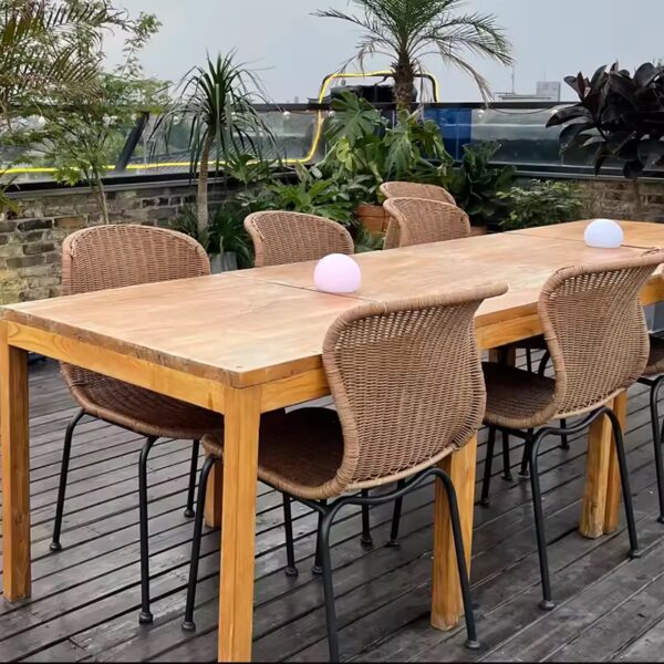 Bistro Outdoor Rattan Chair Kursi Restoran