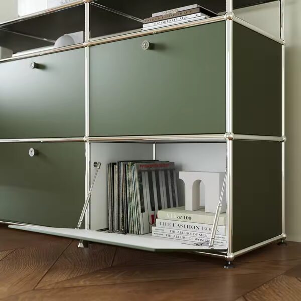 Ligno Rak Buku Modular Stainless Steel