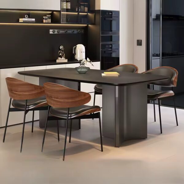 Santorini Meja Makan Stainless Steel 4 Kursi