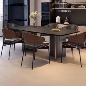 Santorini Meja Makan Stainless Steel 6 kursi