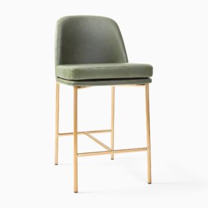 Siena Mid Century Bar Stool Siena Mid Century Bar Stool Kulit Sintetis 1
