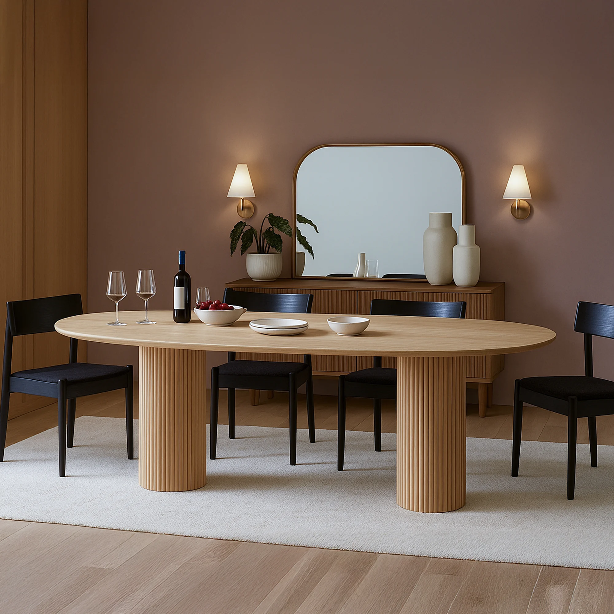 Kota Meja Makan Oval Minimalis