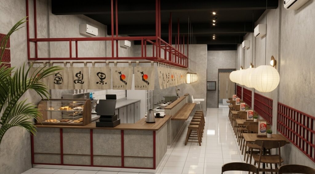 Desain Interior Restoran Karawaci Area Depan