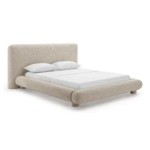 Adonis Modern Dipan minimalis bahan linen beige dengan headboard empuk, tersedia di Jakarta