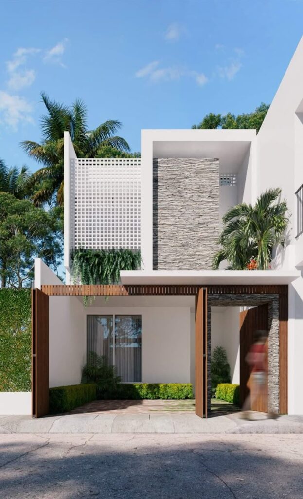 Fasad Rumah Minimalis Bergaya Japandi Fasad Rumah Minimalis Bergaya Japandi