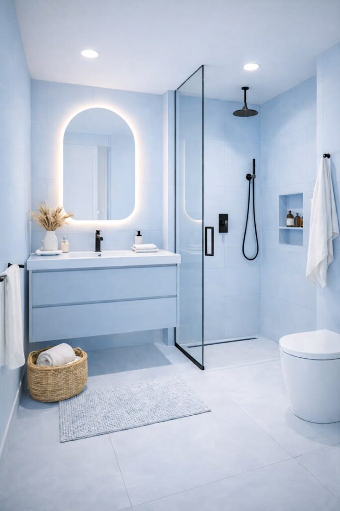 Kombinasi Cat Biru Tosca dan Putih untuk Kamar Mandi Kombinasi Cat Biru Tosca dan Putih untuk Kamar Mandi