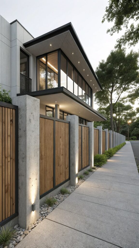 Pagar Minimalis Kombinasi Beton dan Kayu Pagar Minimalis Kombinasi Beton dan Kayu