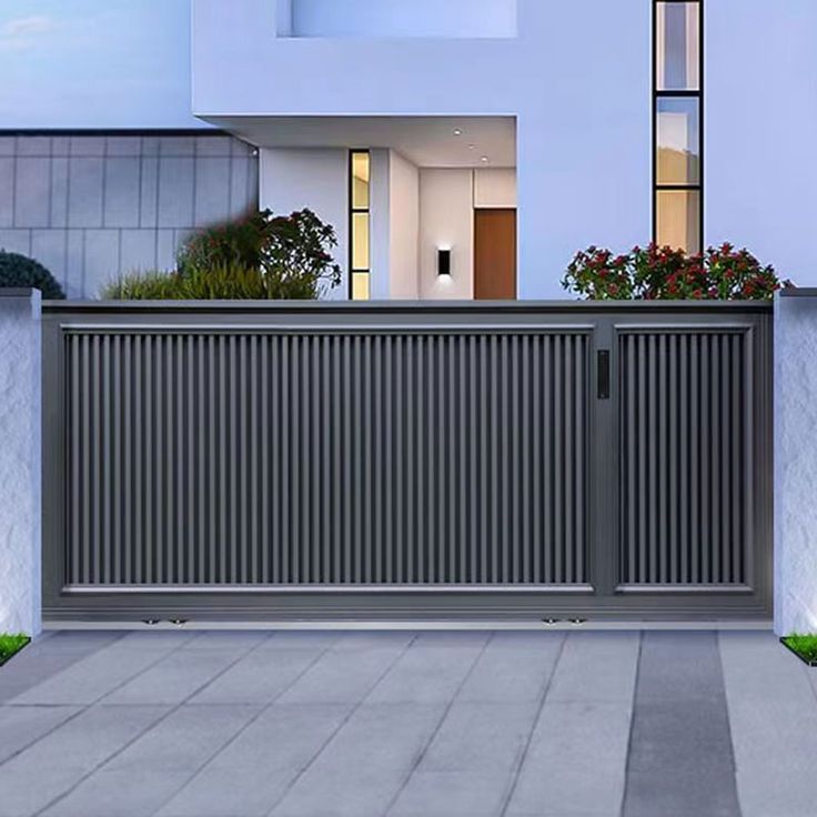 Pagar Minimalis Modern dengan Pintu Geser Otomatis Pagar Minimalis Modern dengan Pintu Geser Otomatis
