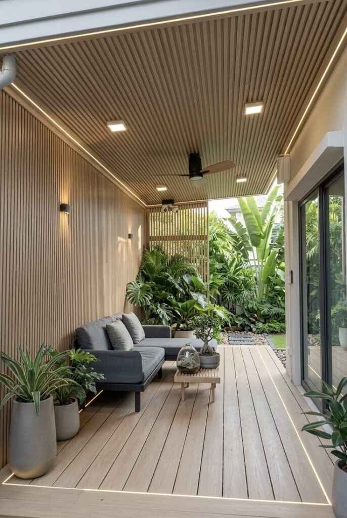 Teras Lantai Kayu Natural