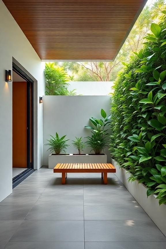 Teras dengan Vertical Garden