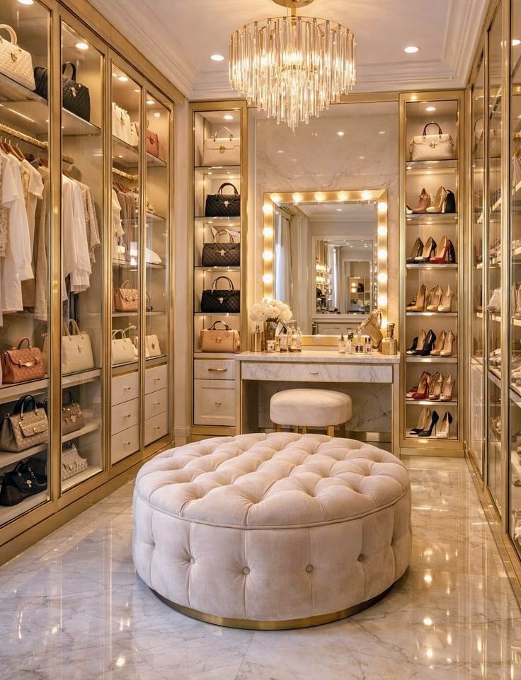 Walk In Closet Bergaya Hollywood Glamor