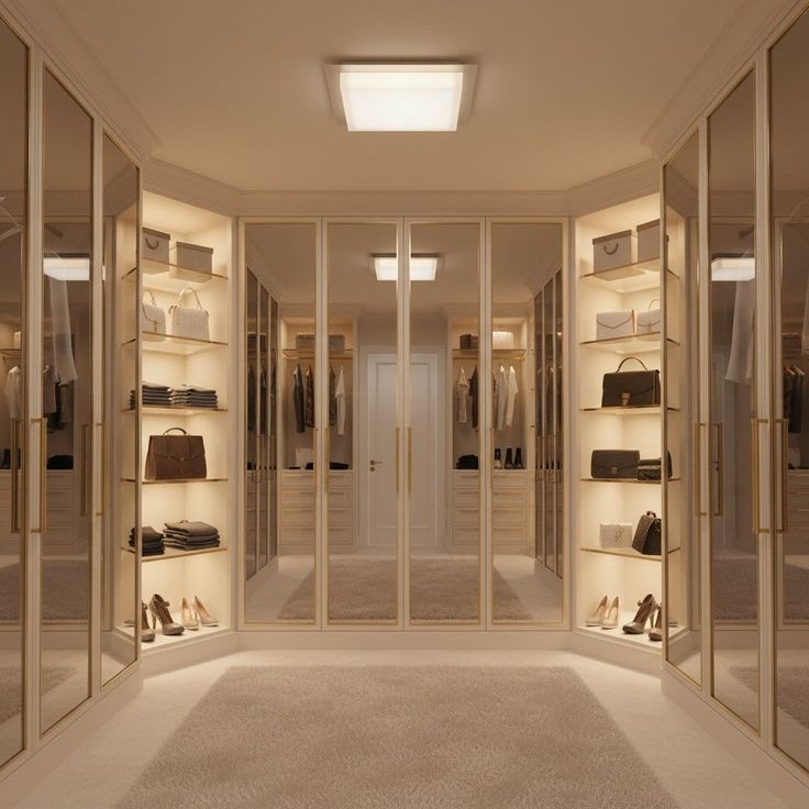 Walk In Closet dengan Pencahayaan Dramatis