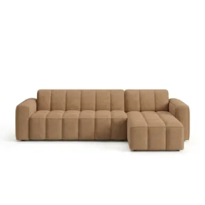 Panda Sofa Bed sektional minimalis chaise kanan linen cokelat karamel