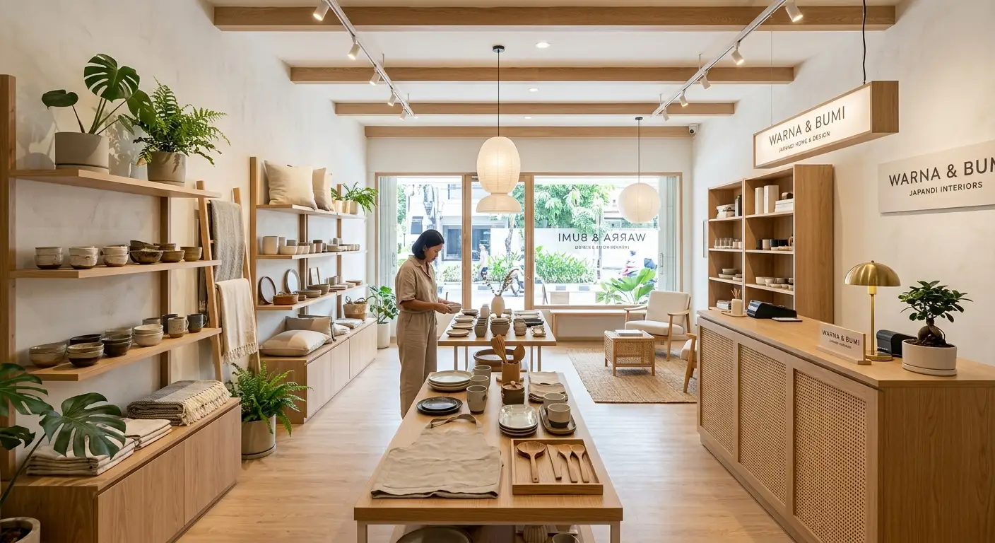 jasa desain interior toko japandi