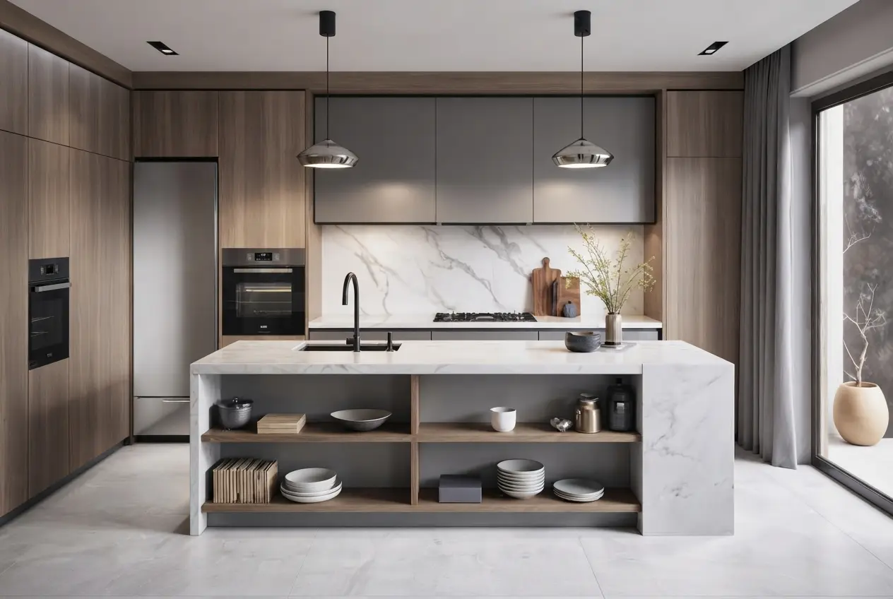 jasa pembuatan kitchen set plywood hpl