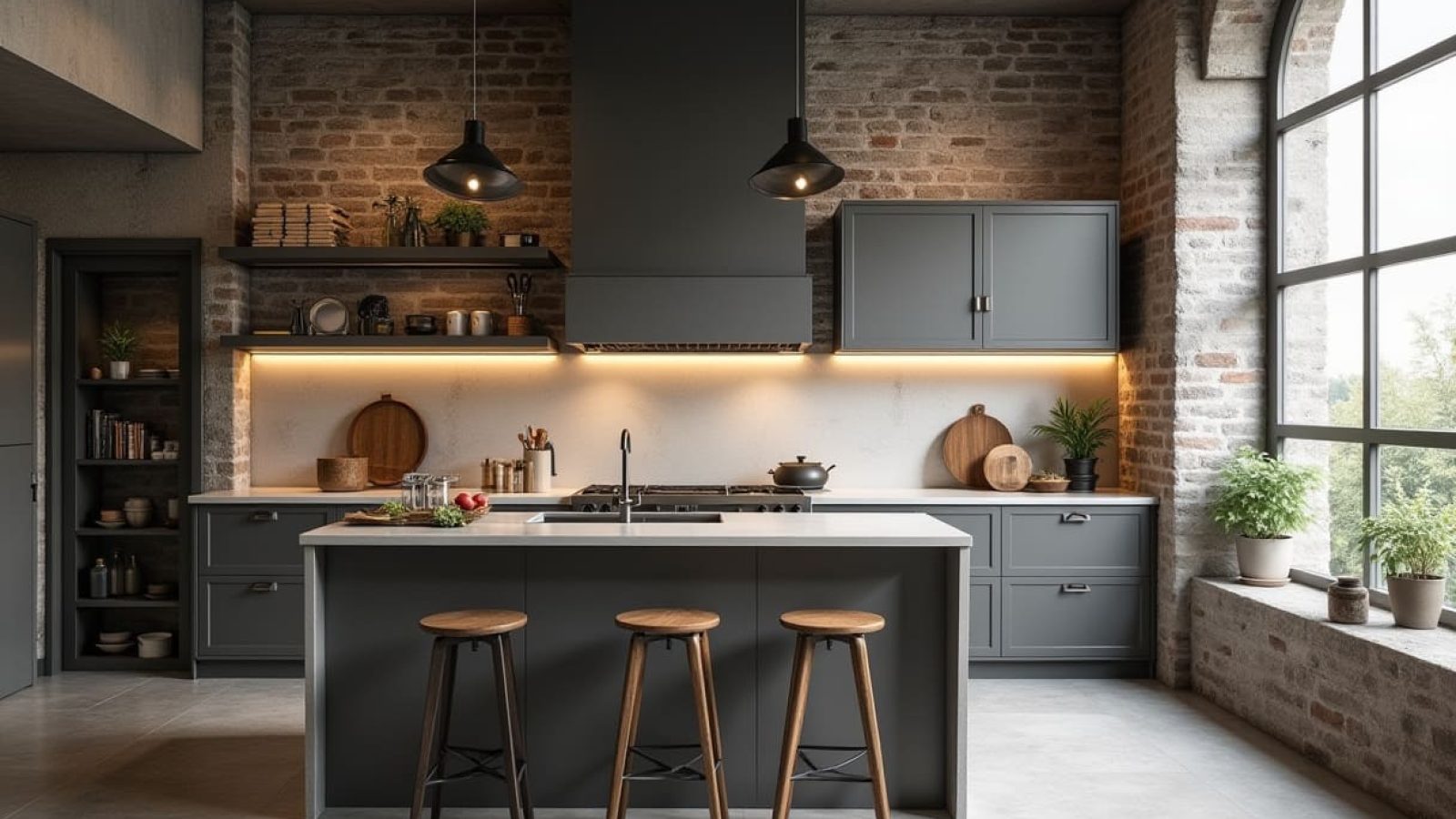 Desain kitchen set industrial terbaru